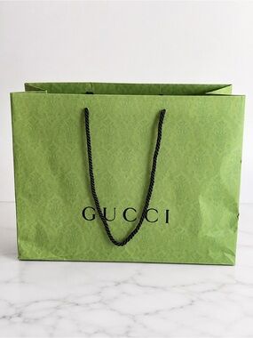 Authentic Gucci Large Green Shopping Bag Gift Bag Boutique Paper Bag 19”